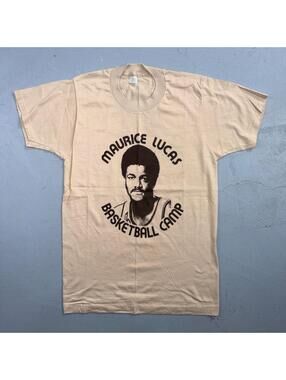 Nike Vintage T Shirt MAURICE LUCAS Basketball Camp 1970s 70s Rare Swoosh Jordan